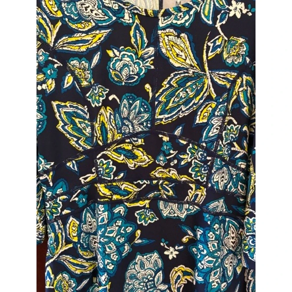 Title Nine Floral Paisley Performance Dress Womens Size M Blue Excellent Stretch
